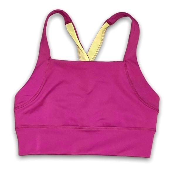 NWT FREE PEOPLE Sports Bra Longline Strappy Crisscross Racerback in Raspberry XS - Picture 2 of 7